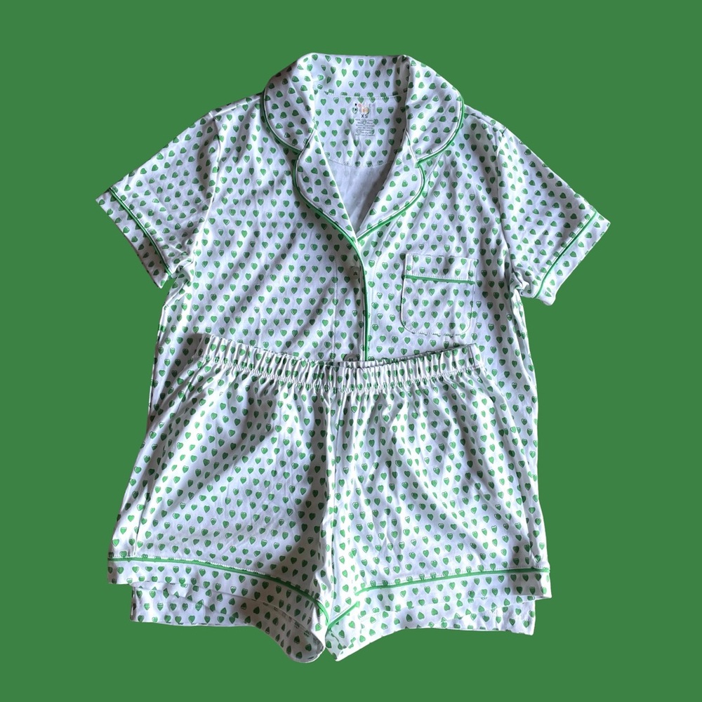 Roller Rabbit Pajama Green White Size XS